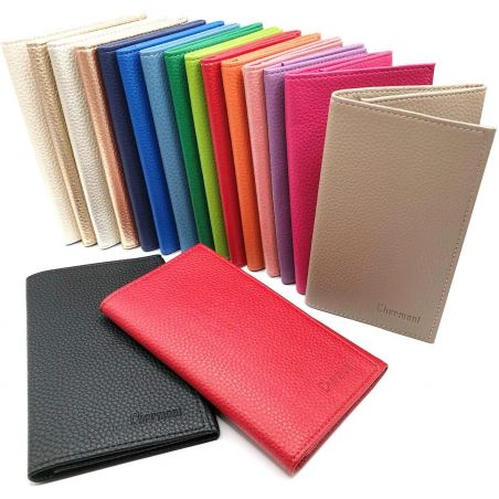 Porte-Papiers Pochette Carte Grise en Cuir rose