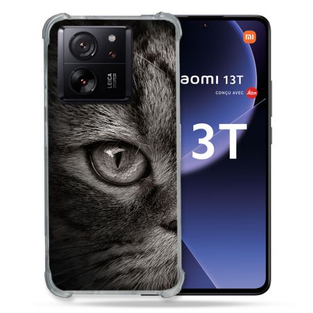 Coque Renforcée Pour Xiaomi 13T / 13T Pro Animal Chat Gris