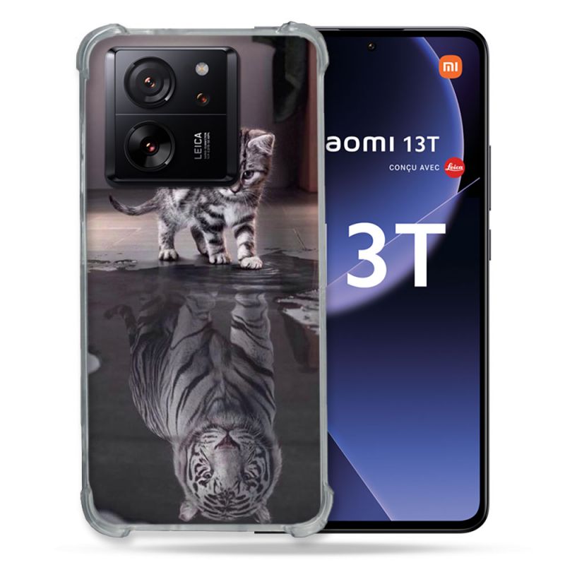 Coque Renforcée Pour Xiaomi 13T / 13T Pro Animal Chat Reflet