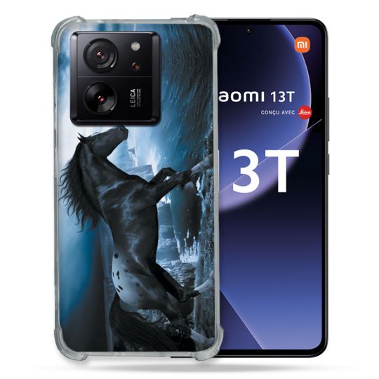 Coque Renforcée Pour Xiaomi 13T / 13T Pro Animal Cheval Noir