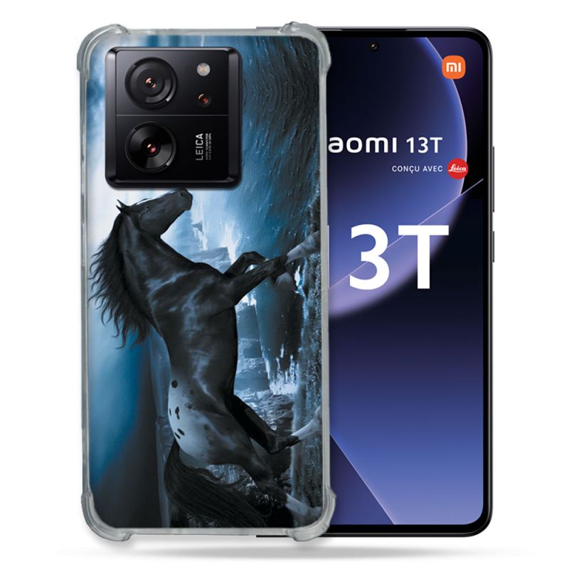 Coque Renforcée Pour Xiaomi 13T / 13T Pro Animal Cheval Noir