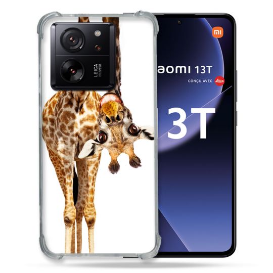 Coque Renforcée Pour Xiaomi 13T / 13T Pro Animal Girafe Blanche