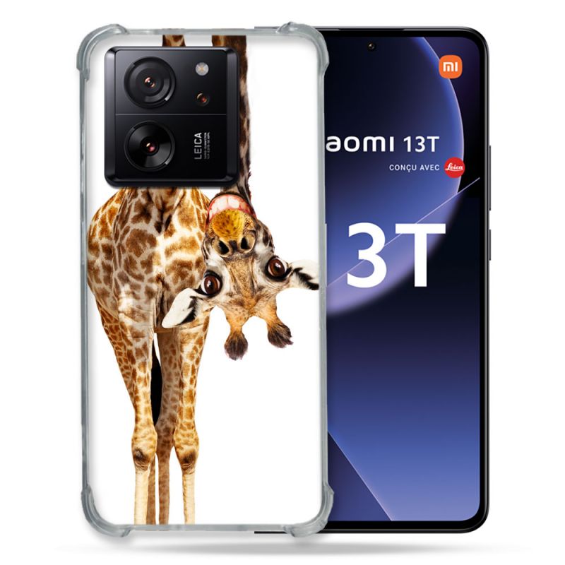 Coque Renforcée Pour Xiaomi 13T / 13T Pro Animal Girafe Blanche