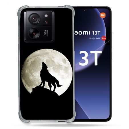 Coque Renforcée Pour Xiaomi 13T / 13T Pro Animal Loup Noir