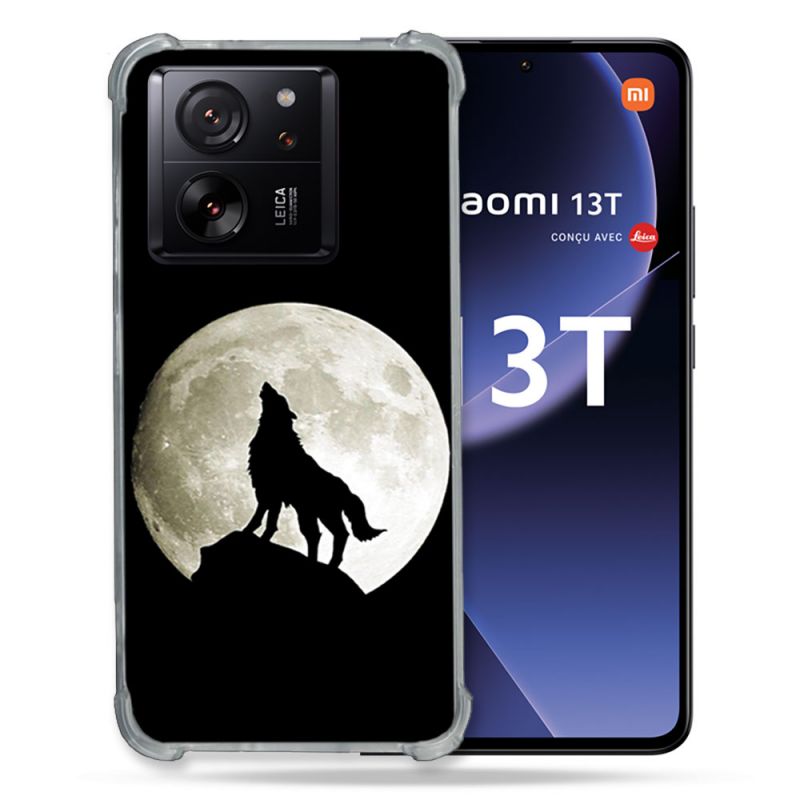 Coque Renforcée Pour Xiaomi 13T / 13T Pro Animal Loup Noir