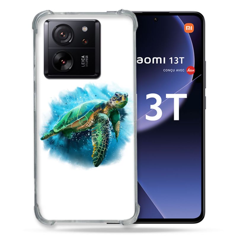 Coque Renforcée Pour Xiaomi 13T / 13T Pro Animal Tortue Blanche multicolore