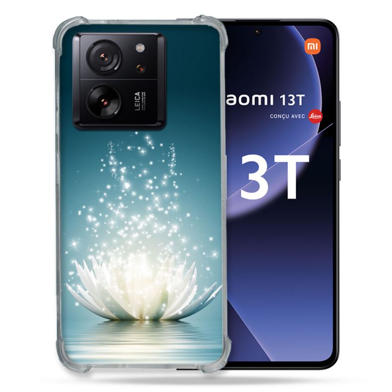 Coque Renforcée Pour Xiaomi 13T / 13T Pro Fleur Lotus Blanc