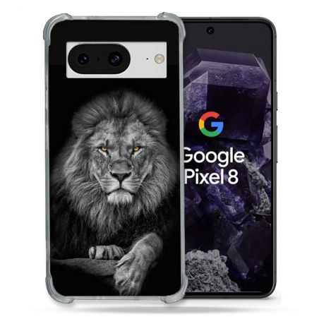 Coque Renforcée En Verre Trempé Pour Google Pixel 8 Animal Lion Majestueux