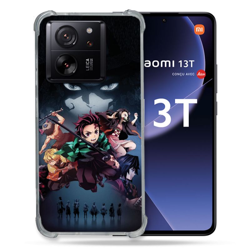 Coque Renforcée Pour Xiaomi 13T / 13T Pro Manga Demon Slayer Noir