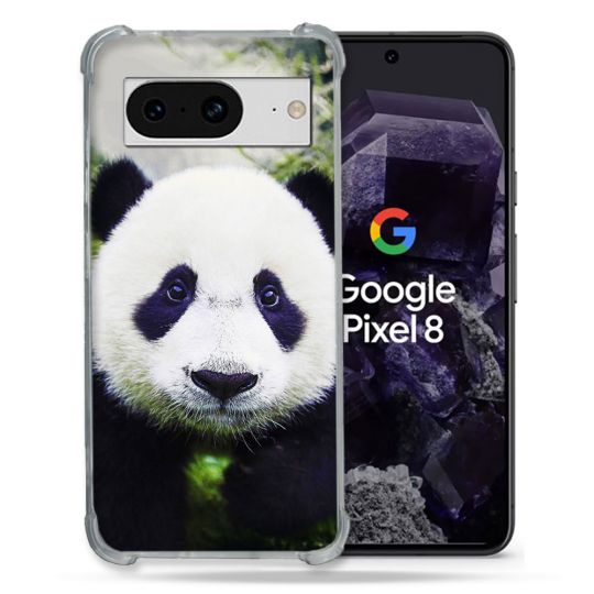 Coque Renforcée En Verre Trempé Pour Google Pixel 8 Animal Panda Color