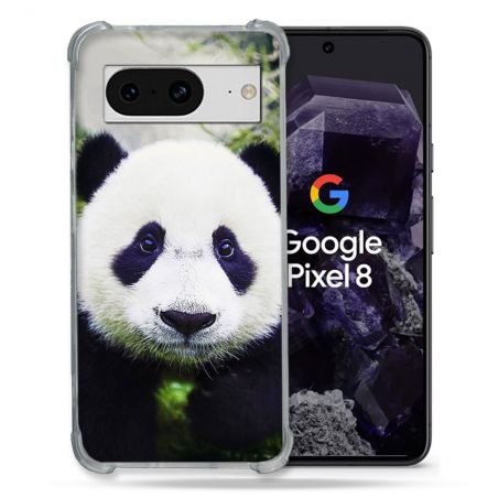 Coque Renforcée En Verre Trempé Pour Google Pixel 8 Animal Panda Color