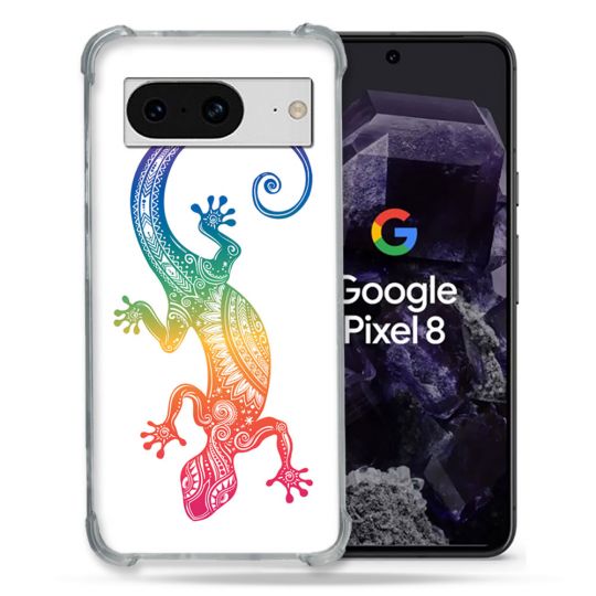 Coque Renforcée En Verre Trempé Pour Google Pixel 8 Animal Salamandre Color