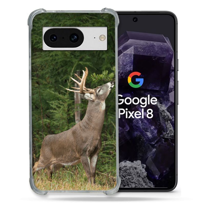 Coque Renforcée En Verre Trempé Pour Google Pixel 8 Chasse Cerf