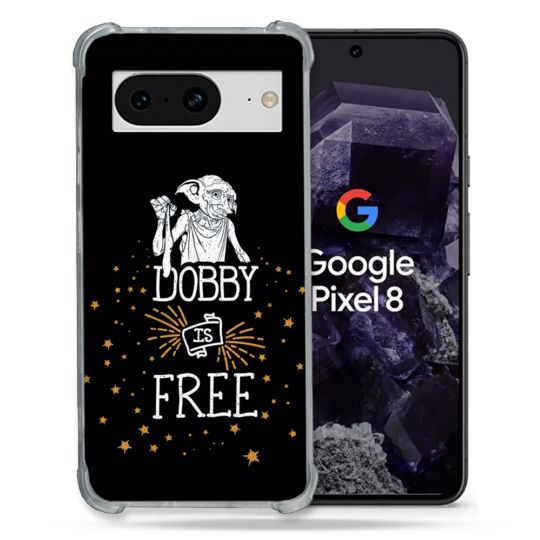 Coque Renforcée En Verre Trempé Pour Google Pixel 8 Harry Potter Dobby Free Noir