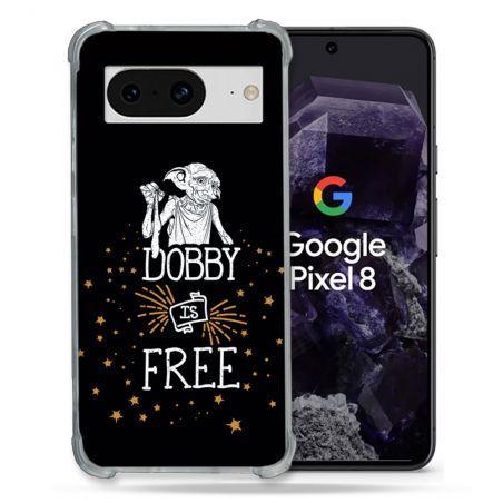 Coque Renforcée En Verre Trempé Pour Google Pixel 8 Harry Potter Dobby Free Noir