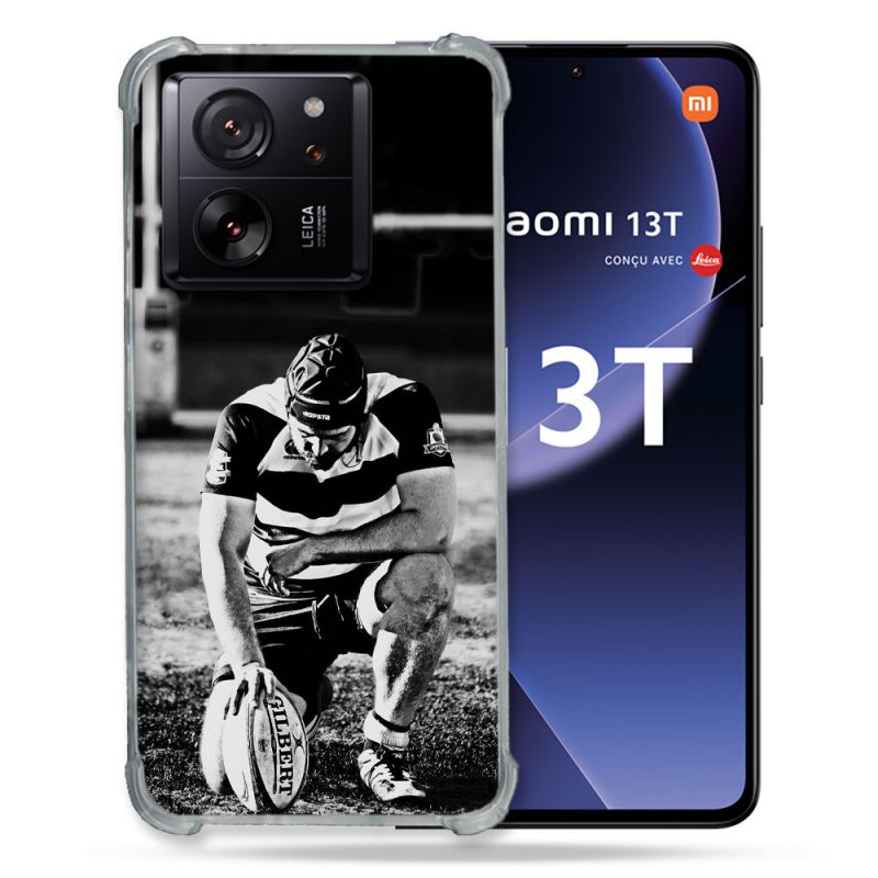 Coque Renforcée Pour Xiaomi 13T / 13T Pro Sport Rugby Noir Blanc
