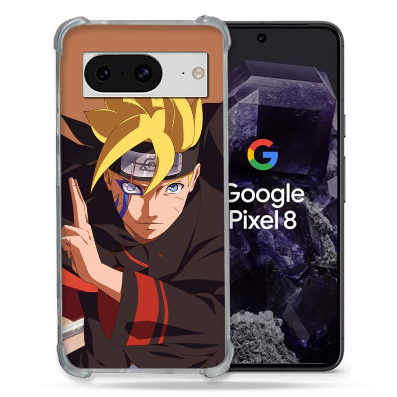 Coque Renforcée En Verre Trempé Pour Google Pixel 8 Manga Boruto Signe