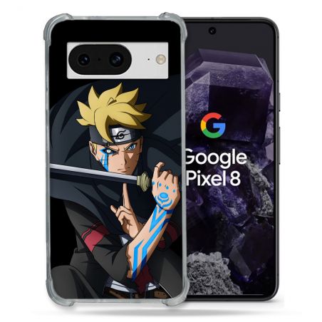 Coque Renforcée En Verre Trempé Pour Google Pixel 8 Manga Boruto Tatouage