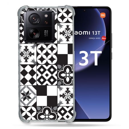 Coque Renforcée Pour Xiaomi 13T / 13T Pro Texture Carreau Ciment Noir