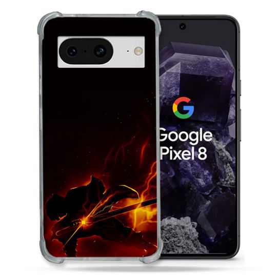 Coque Renforcée En Verre Trempé Pour Google Pixel 8 Manga Demon Slayer Electric