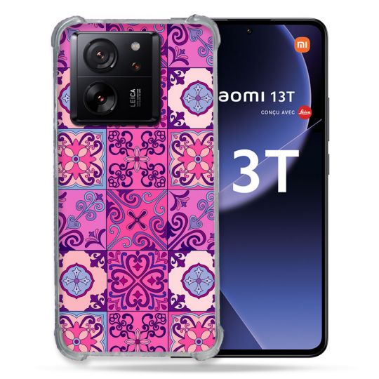 Coque Renforcée Pour Xiaomi 13T / 13T Pro Texture Carreau Ciment Violet