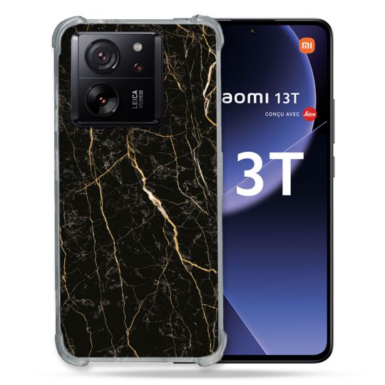 Coque Renforcée Pour Xiaomi 13T / 13T Pro Texture Marbre Noir
