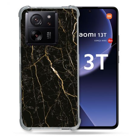 Coque Renforcée Pour Xiaomi 13T / 13T Pro Texture Marbre Noir