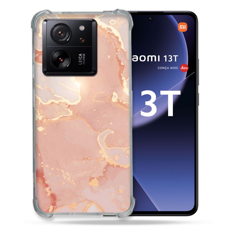 Coque Renforcée Pour Xiaomi 13T / 13T Pro Texture Marbre Rose