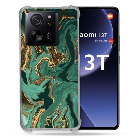 Coque Renforcée Pour Xiaomi 13T / 13T Pro Texture Marbre Vert