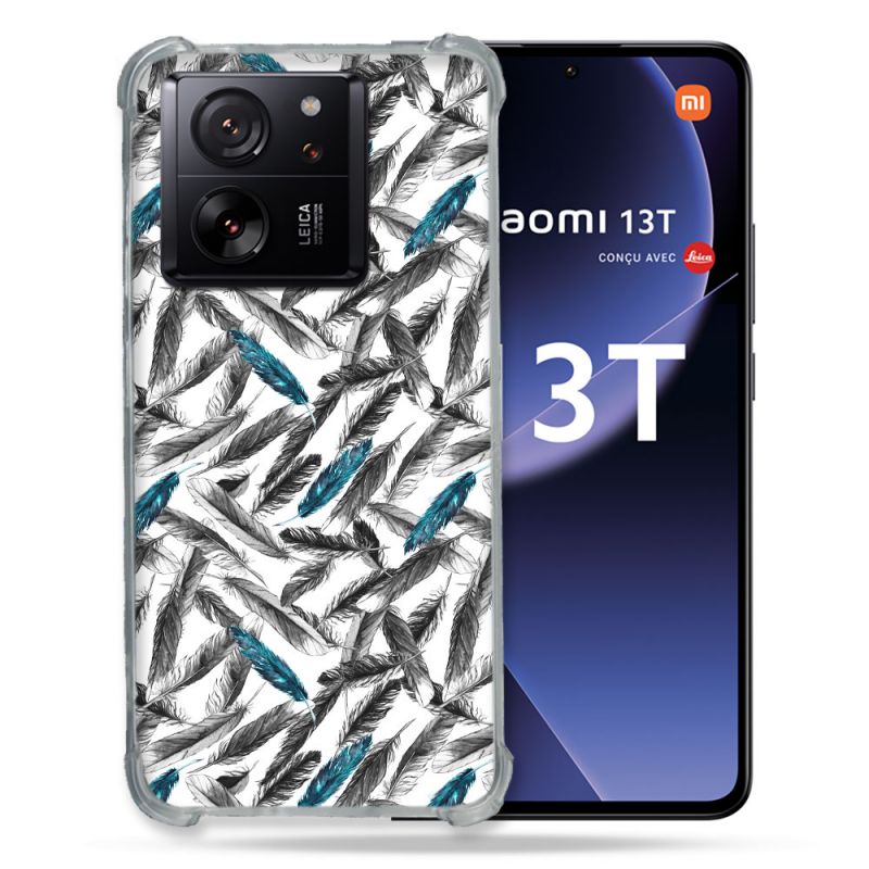 Coque Renforcée Pour Xiaomi 13T / 13T Pro Texture Plume Canard
