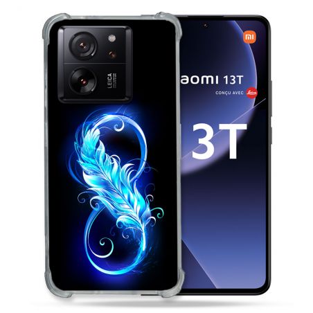 Coque Renforcée Pour Xiaomi 13T / 13T Pro Texture Plume Infini Bleu