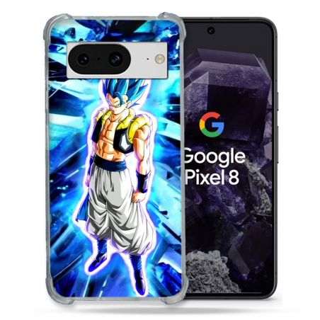 Coque Renforcée En Verre Trempé Pour Google Pixel 8 Manga Dragon Ball Gogeta Lumiere