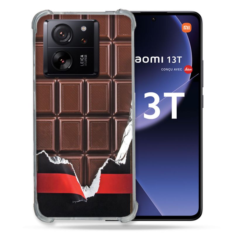 Coque Renforcée Pour Xiaomi 13T / 13T Pro Texture Trompe Oeil Chocolat
