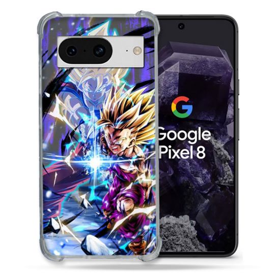 Coque Renforcée En Verre Trempé Pour Google Pixel 8 Manga Dragon Ball Sangohan Duo