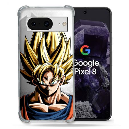 Coque Renforcée En Verre Trempé Pour Google Pixel 8 Manga Dragon Ball Sangoku Portrait