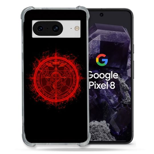 Coque Renforcée En Verre Trempé Pour Google Pixel 8 Manga Fullmetal Alchemist Logo