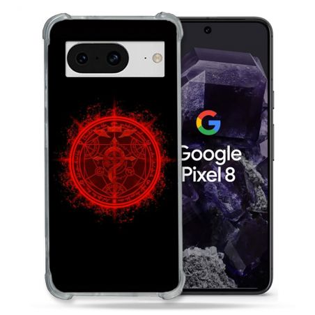 Coque Renforcée En Verre Trempé Pour Google Pixel 8 Manga Fullmetal Alchemist Logo