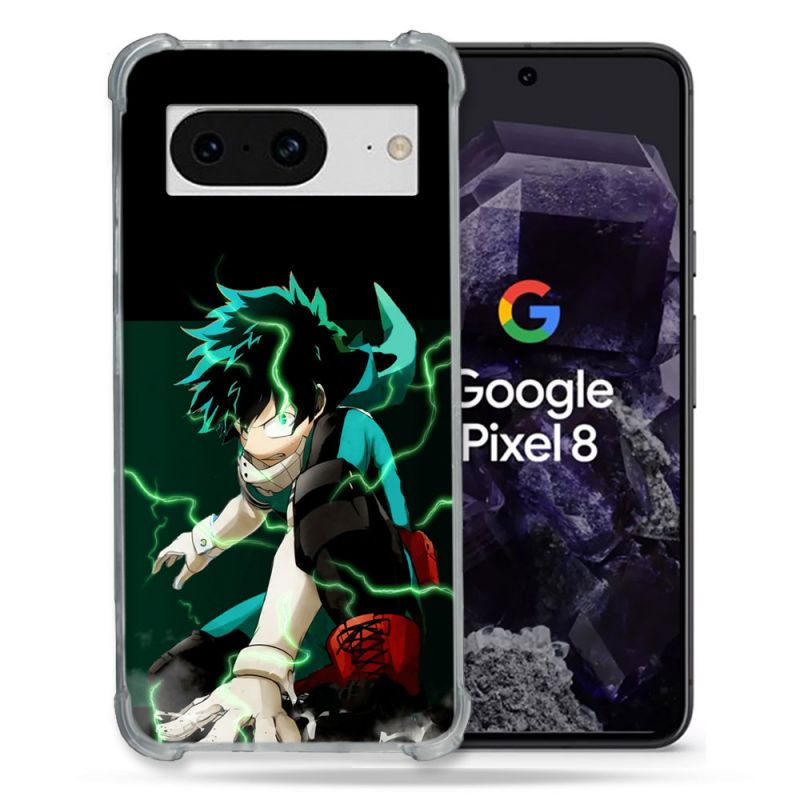 Coque Renforcée En Verre Trempé Pour Google Pixel 8 Manga My Hero Academia Deku