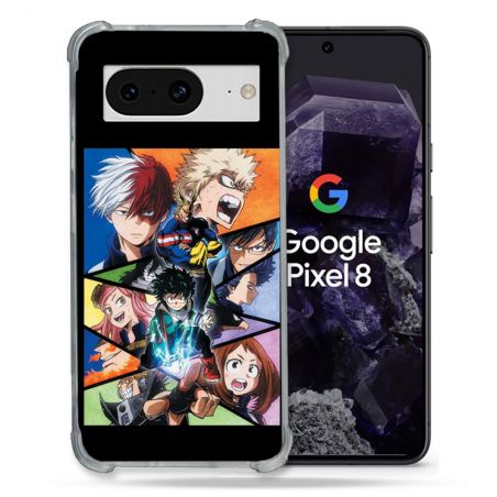 Coque Renforcée En Verre Trempé Pour Google Pixel 8 Manga My Hero Academia Noir