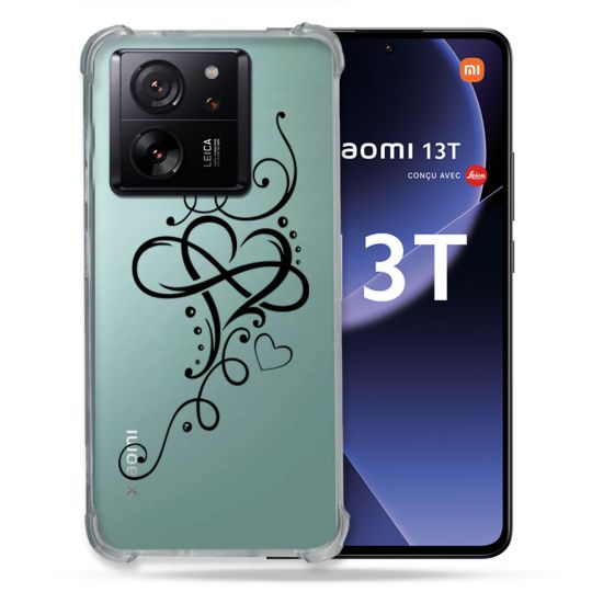 Coque Renforcée Transparente Pour Xiaomi 13T / 13T Pro Cœur infini