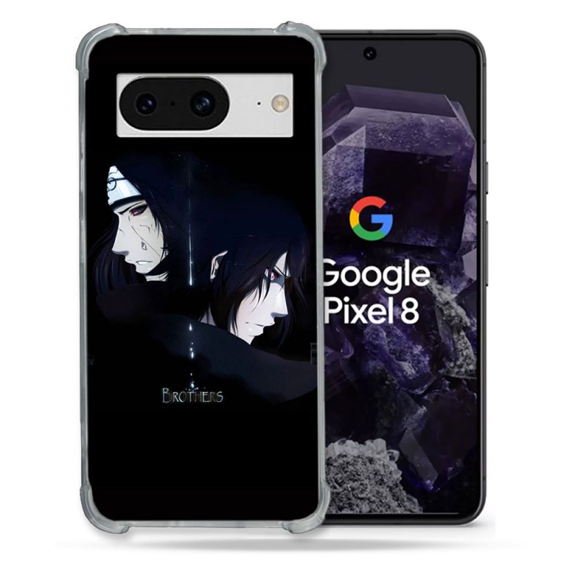 Coque Renforcée En Verre Trempé Pour Google Pixel 8 Manga Naruto Sasuke Itachi
