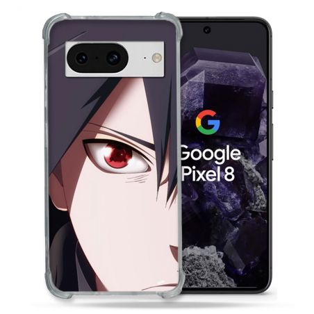 Coque Renforcée En Verre Trempé Pour Google Pixel 8 Manga Naruto Sasuke visage