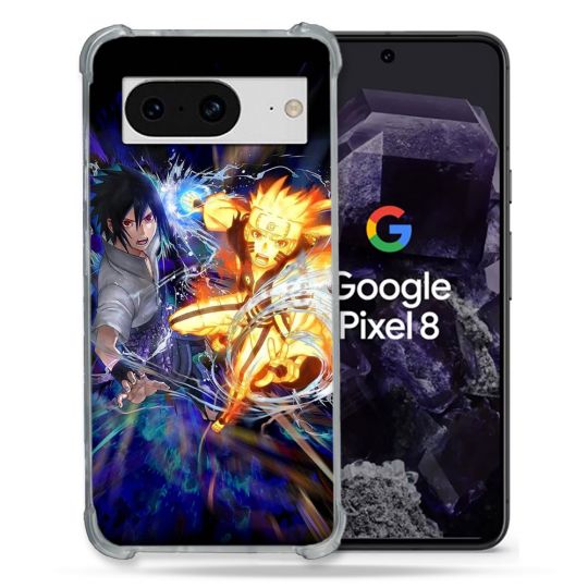 Coque Renforcée En Verre Trempé Pour Google Pixel 8 Manga Naruto VS