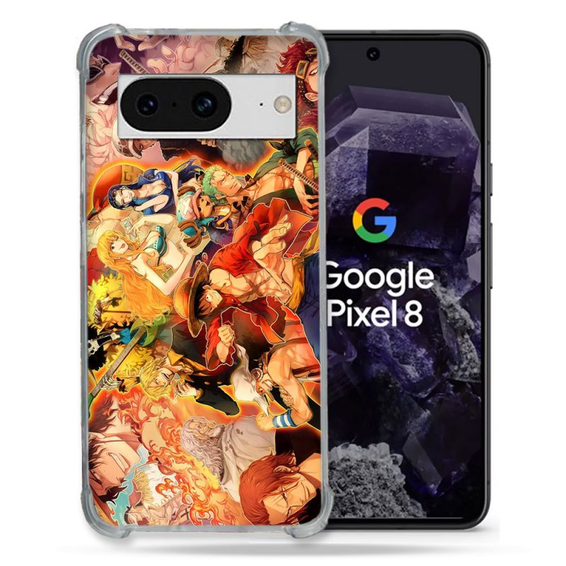 Coque Renforcée En Verre Trempé Pour Google Pixel 8 Manga One Piece Nakama