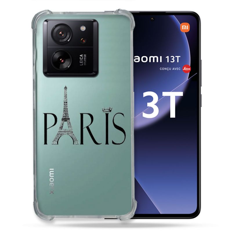 Coque Renforcée Transparente Pour Xiaomi 13T / 13T Pro Paris Noir
