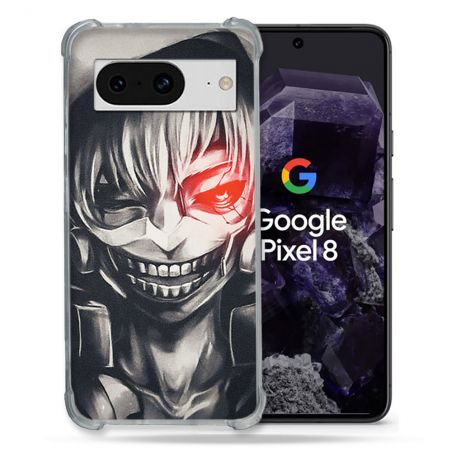 Coque Renforcée En Verre Trempé Pour Google Pixel 8 Manga Tokyo Ghoul Kaneki Noir