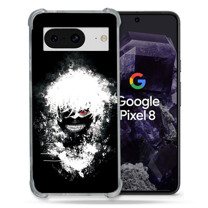 Coque Renforcée En Verre Trempé Pour Google Pixel 8 Manga Tokyo Ghoul Kaneki Tag
