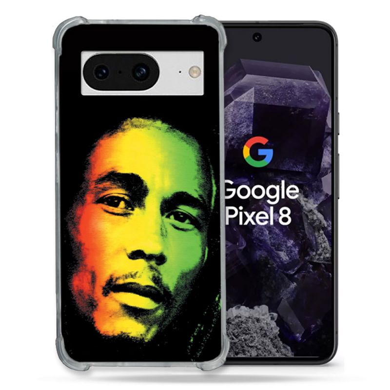 Coque Renforcée En Verre Trempé Pour Google Pixel 8 Musique Bob Marley 2