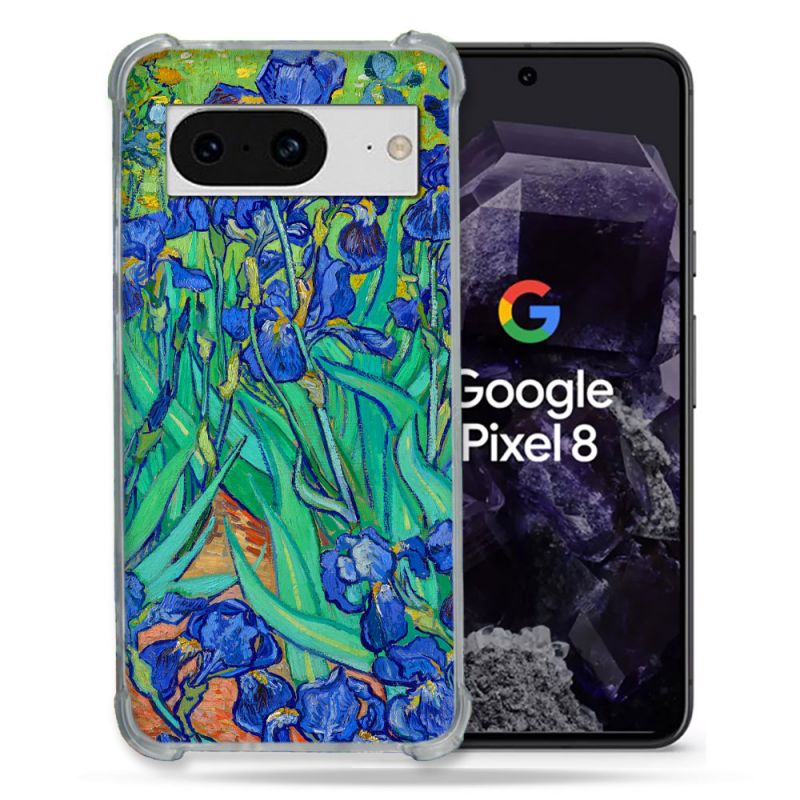 Coque Renforcée En Verre Trempé Pour Google Pixel 8 Peinture Iris