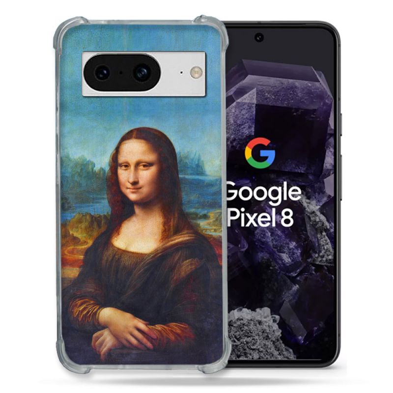Coque Renforcée En Verre Trempé Pour Google Pixel 8 Peinture Joconde